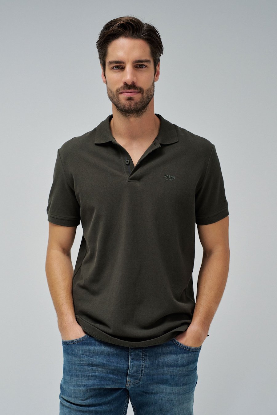 Polo piqué kaki salsa