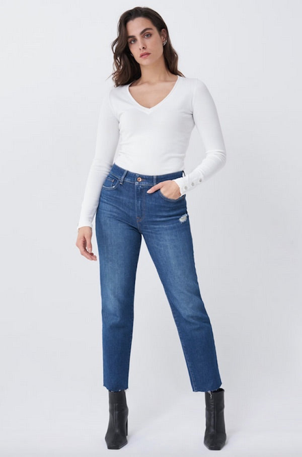 Pull col en v blanc Salsa 21003850