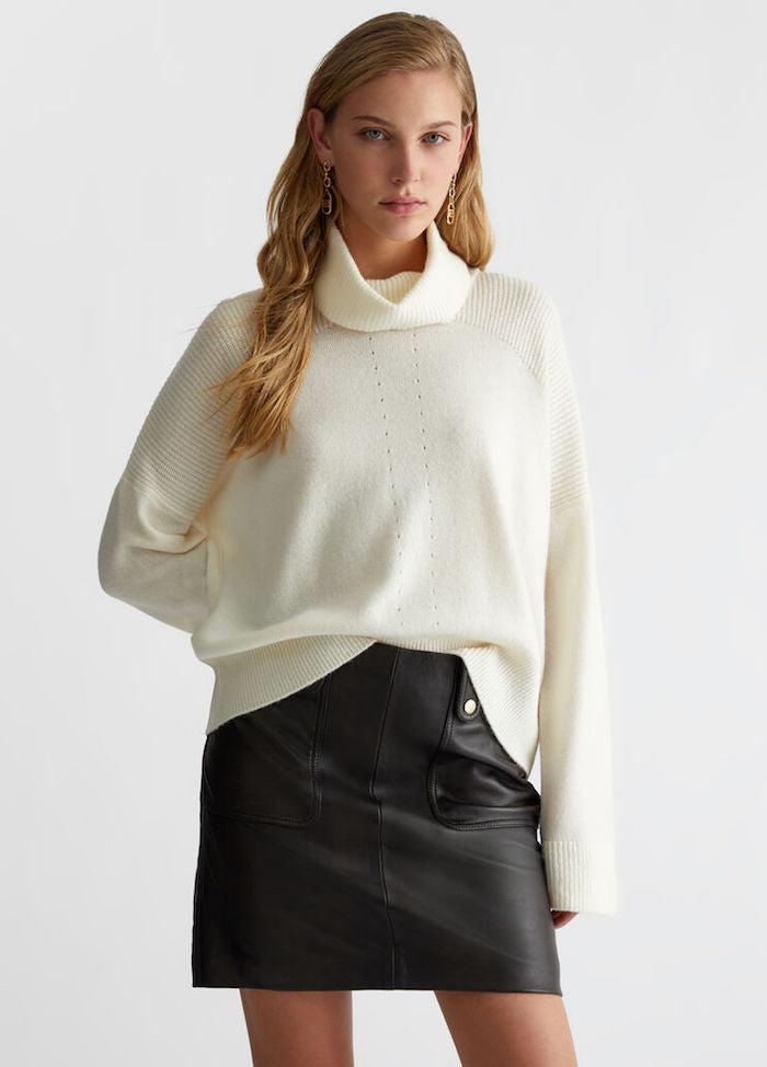Pull col roulé blanc Liu Jo