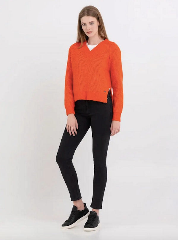 Pull en maille orange Replay