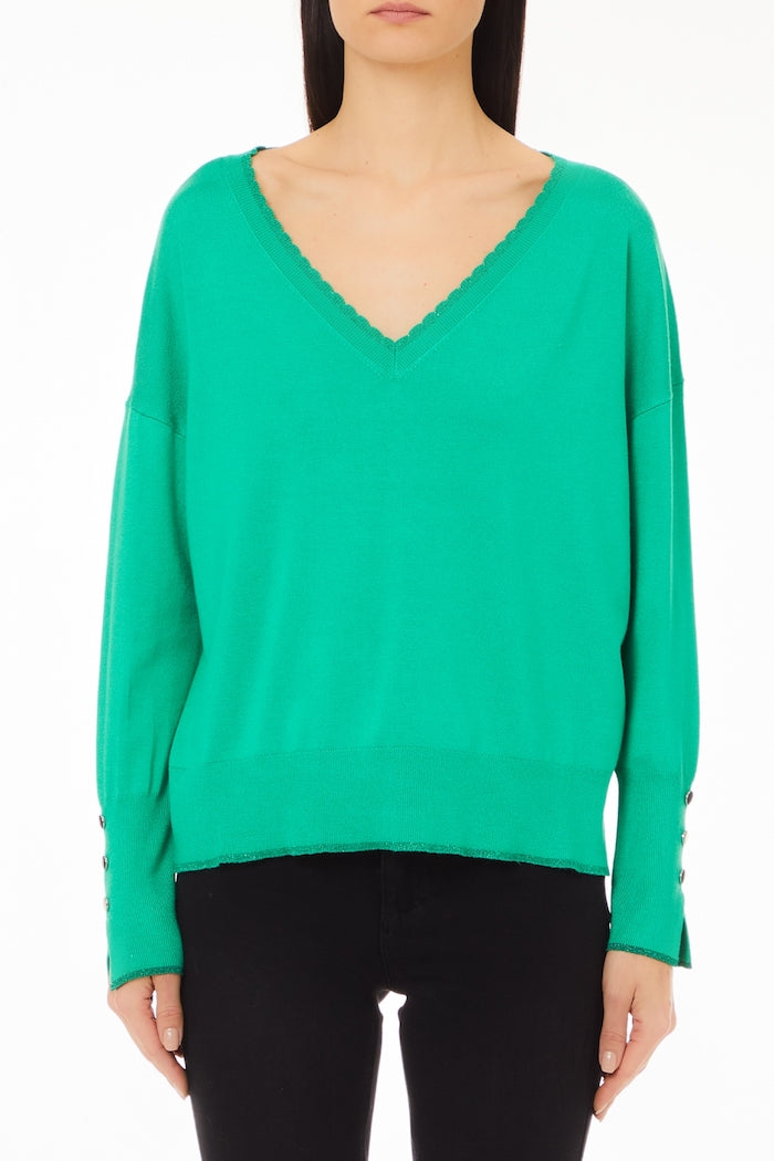 Pull fine maille Liu Jo vert