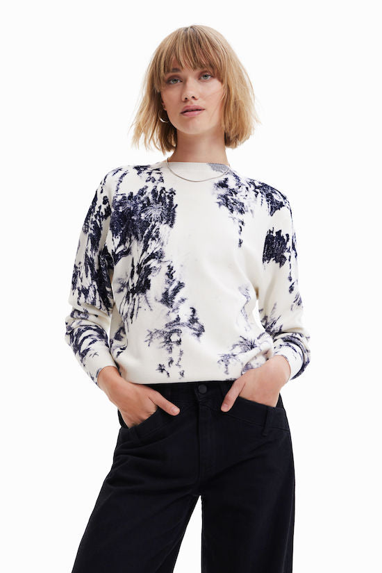 Pull Nia imprimé feuilles Desigual