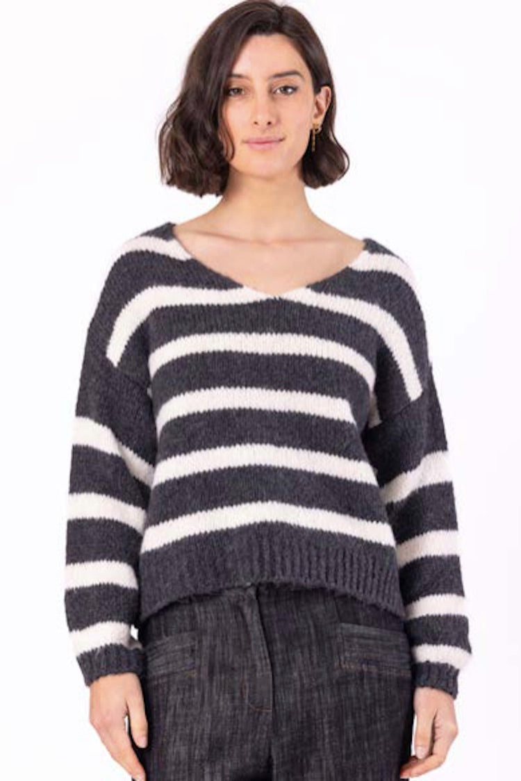Pull rayé O'MER gris