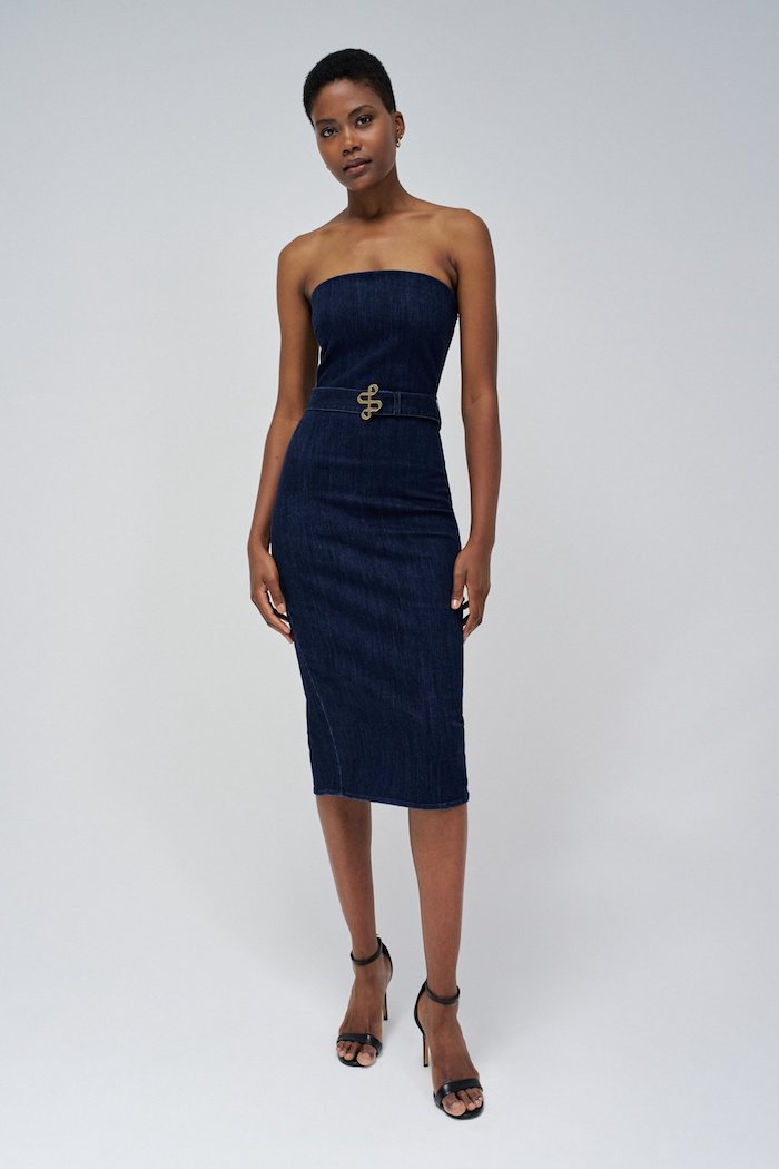 Robe bustier en jeans salsa