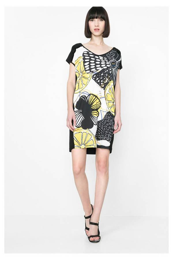 Robe Desigual 61V21F7 noir imprimée