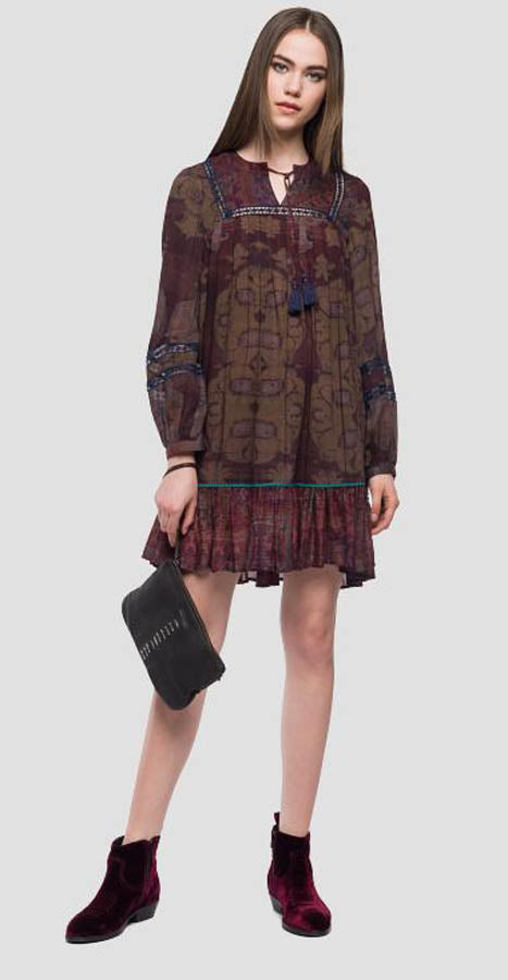 Robe en crêpe Replay W9358