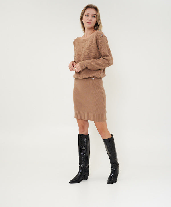 Robe en maille Guess camel