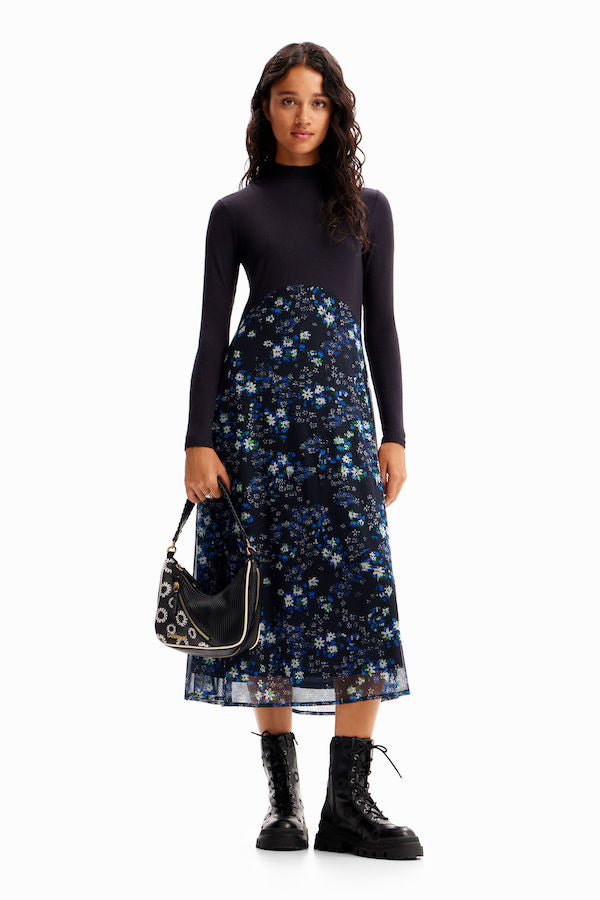 Robe midi Desigual bleu