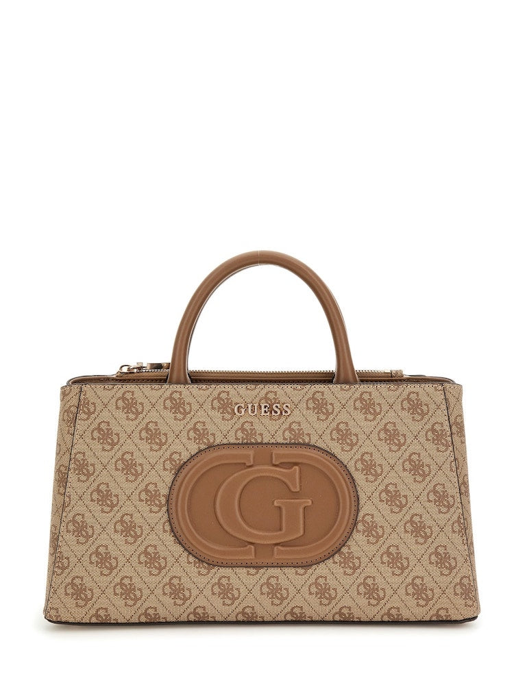Sac à main camel avec logo Guess