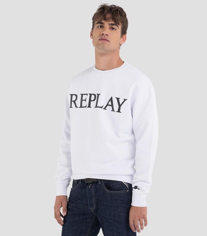 Sweat en coton blanc Replay M6527