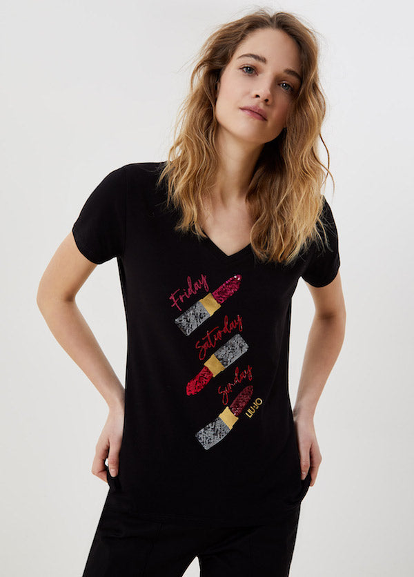 T shirt avec strass Liu Jo WA1270
