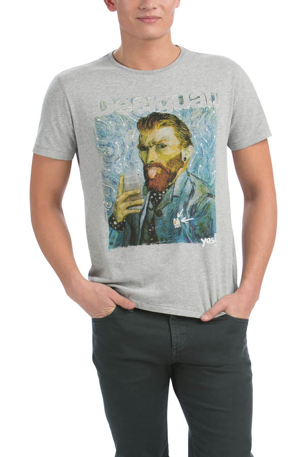 T Shirt Desigual 56T14A7 gris chiné