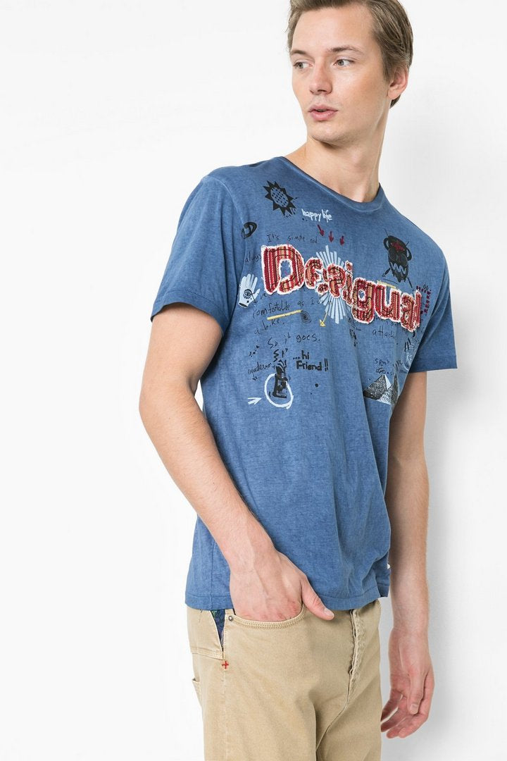 T Shirt Desigual 61T14B2 5128 Twilight Blue