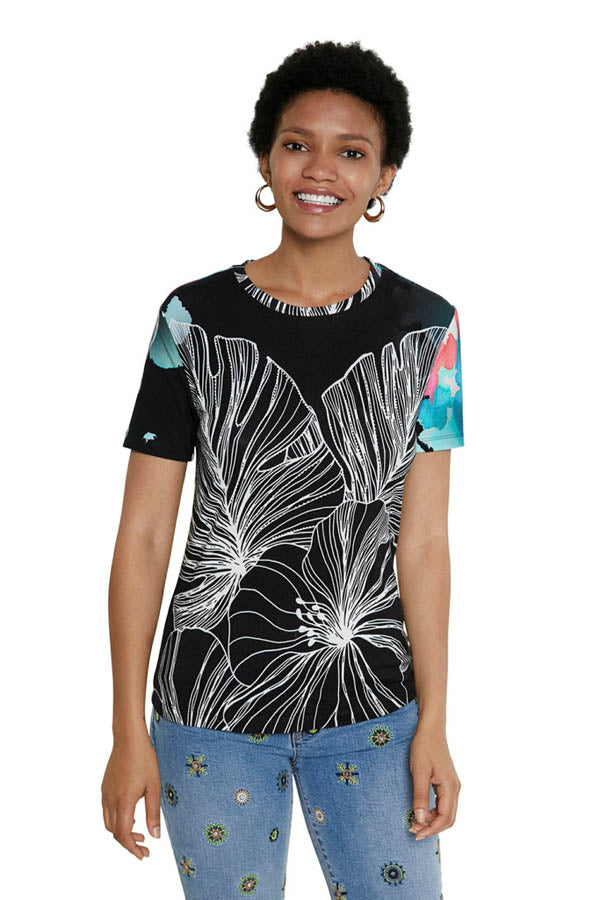T-shirt Leaves Desigual 21SWTKDR