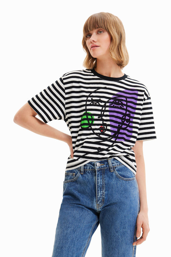 T-shirt à rayures Desigual 23SWTK17