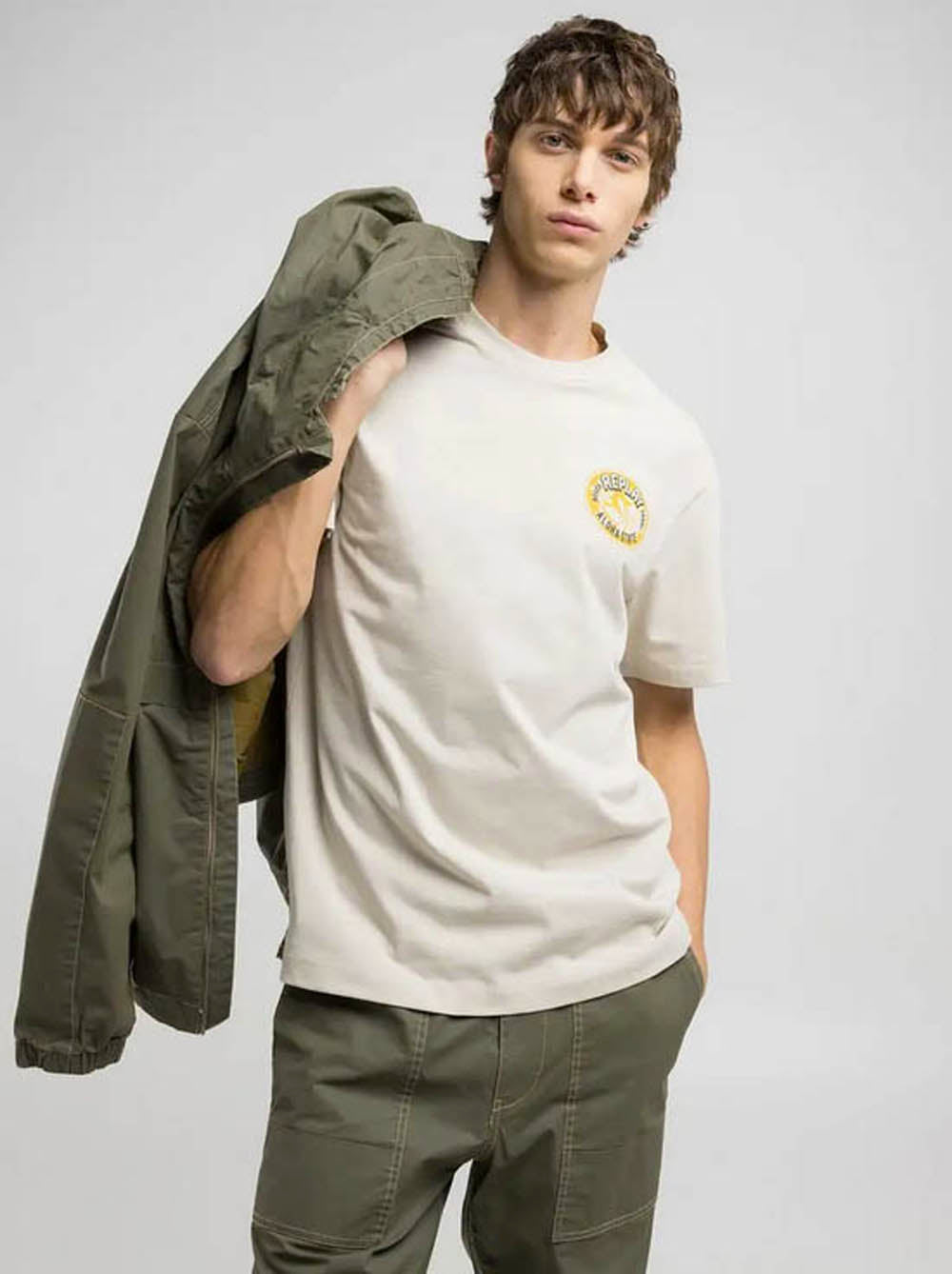 T shirt Replay M3066 alabaster