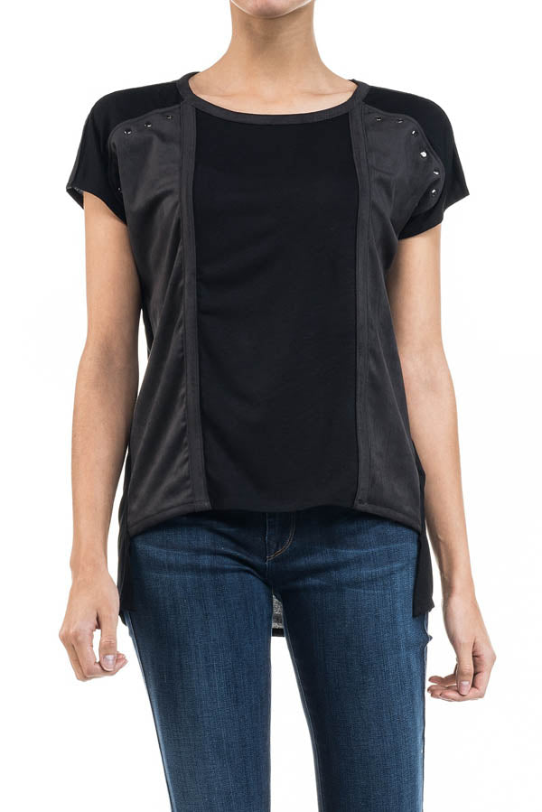 T Shirt Salsa 115817 noir en bi matières