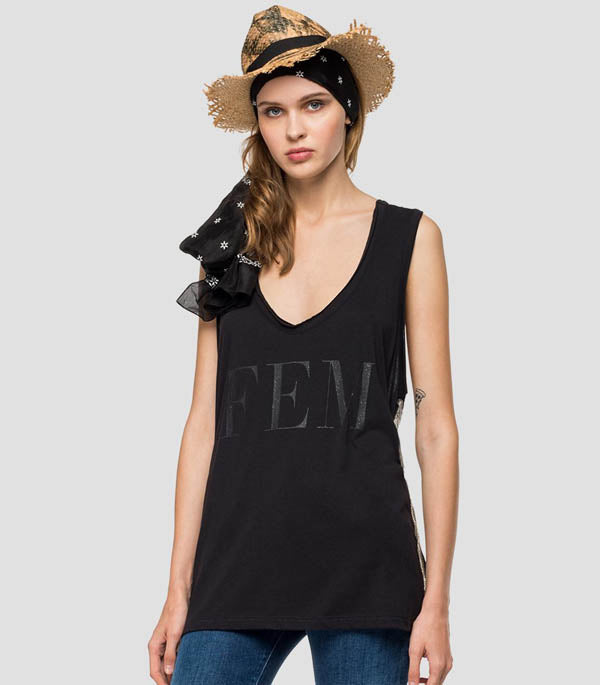 T-shirt sans manches Replay W3262A