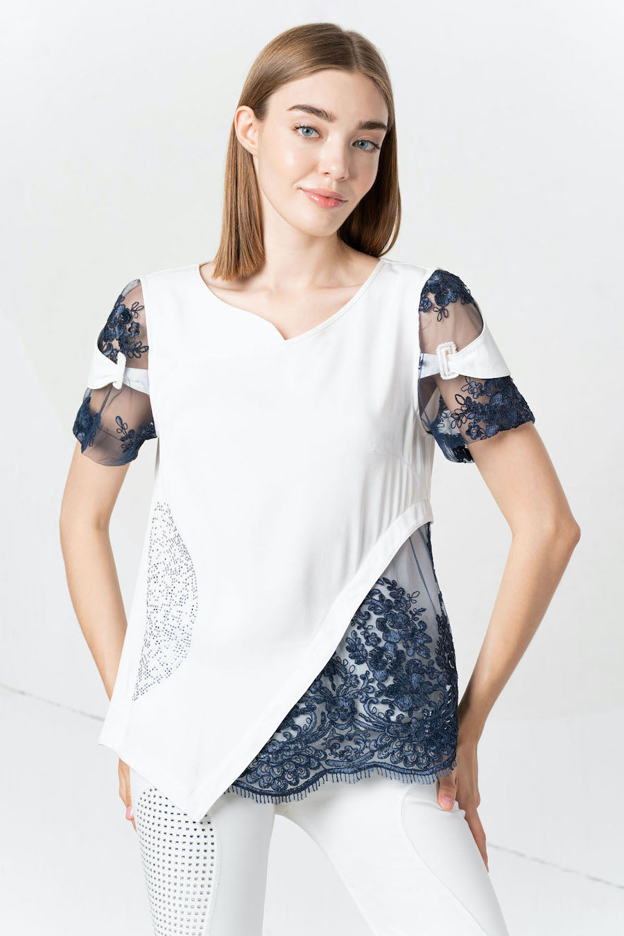 Tshirt jersey et dentelle Elisa Cavaletti