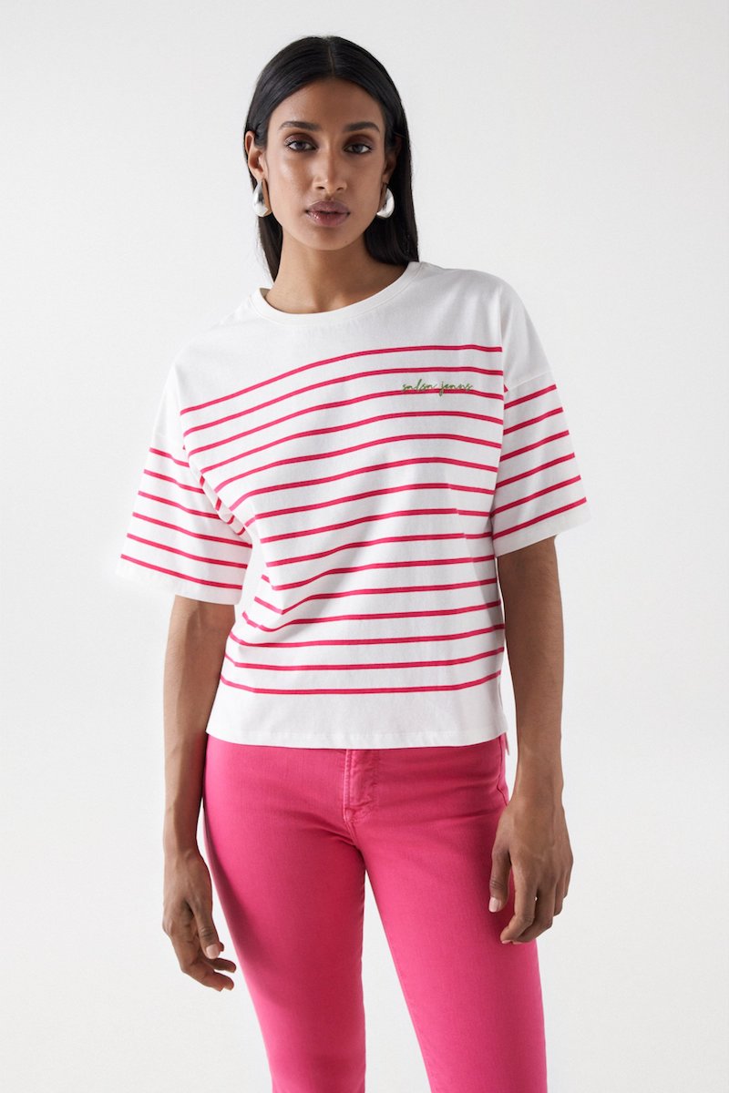 Tshirt marin salsa Jeans rose