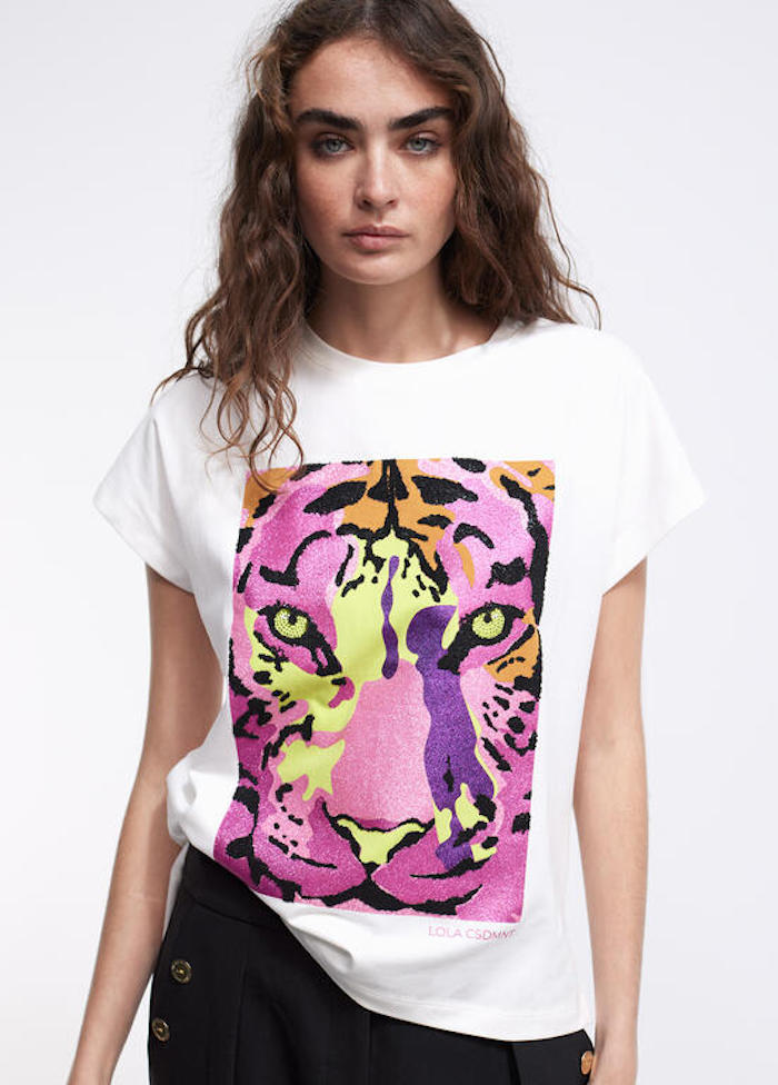 Tshirt strass et tigre Lola Casademunt