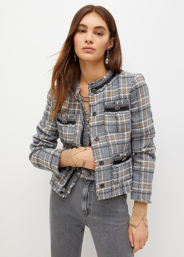 Veste à carreaux en bouclette Liu Jo UF2158