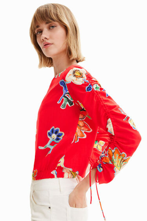 Blouse courte imprimée Desigual 23SWBW25