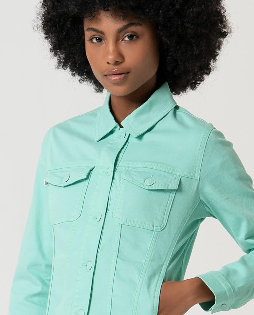 Blouson en jeans vert Surkana
