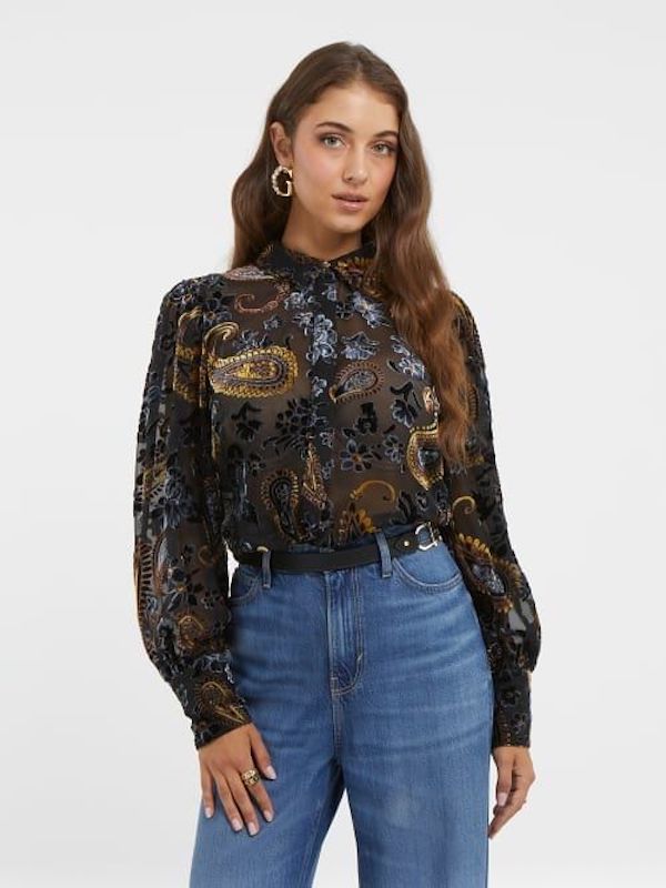 Chemise imprimé velours Guess
