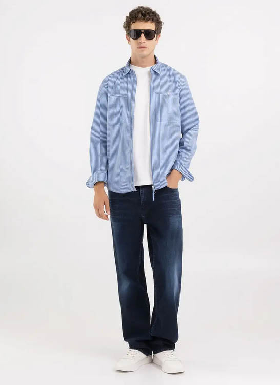 Chemise Replay M4121 Zip bleu