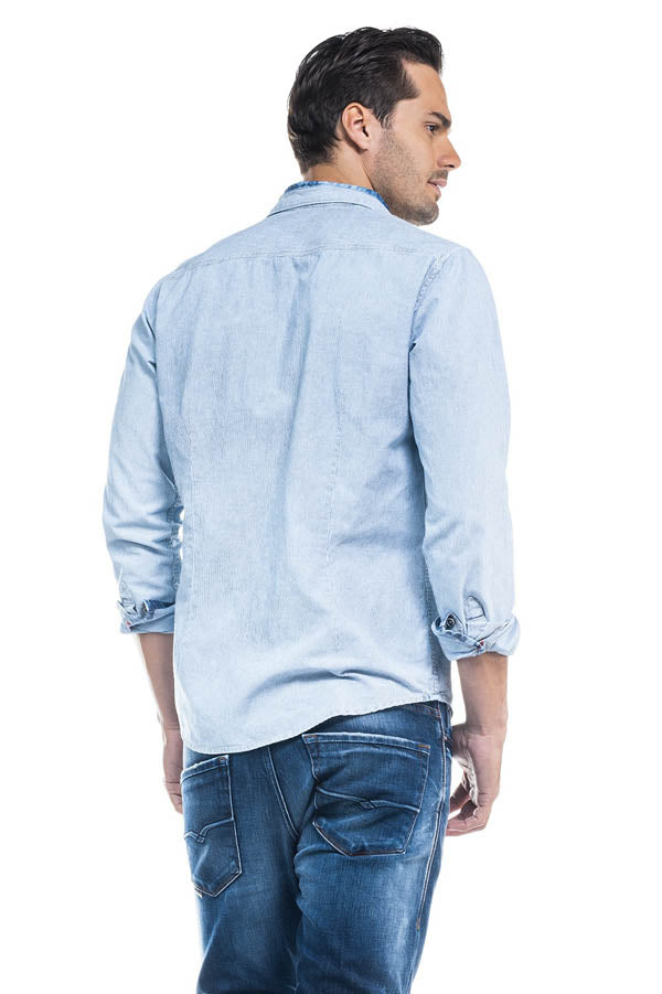 Chemise Salsa 113215 bleu rayé