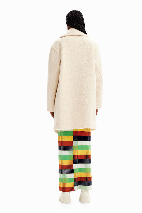 Manteau croisé blanc cassé Desigual
