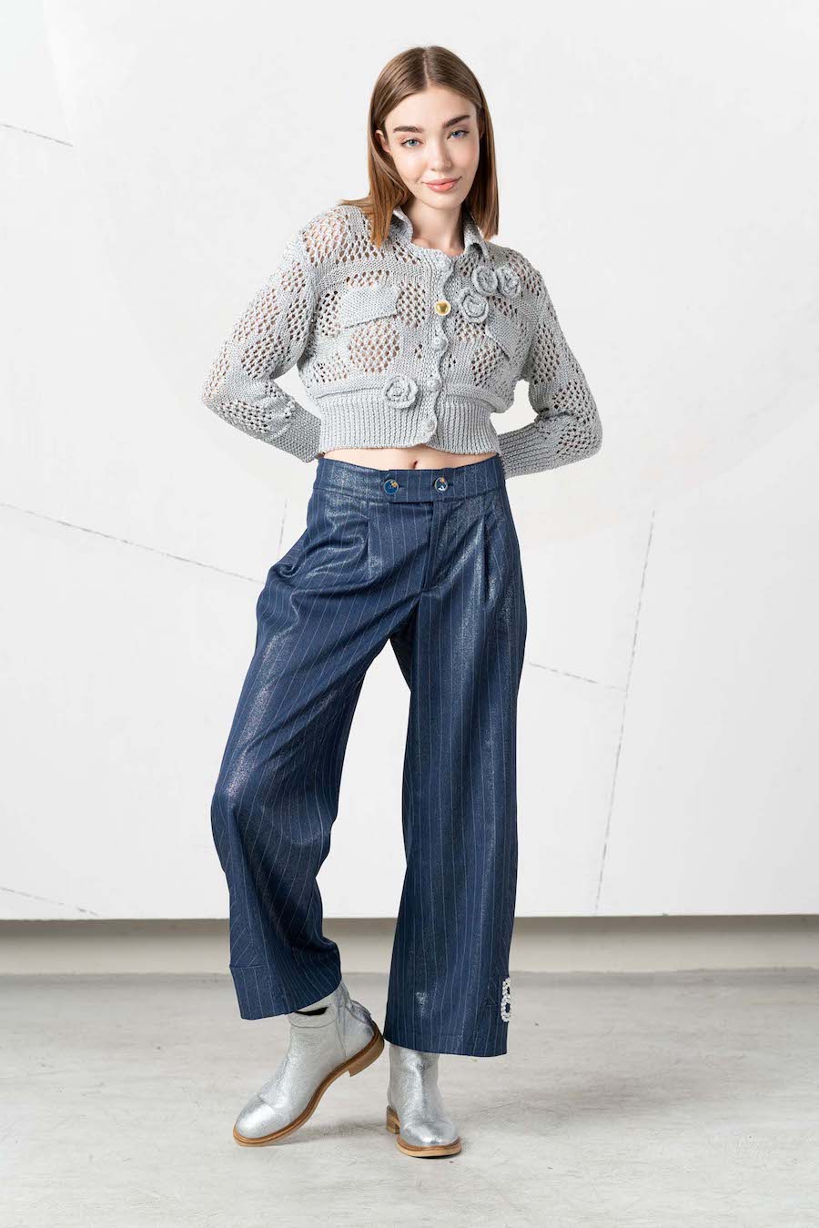 Pantalon bleu Elisa Cavaletti