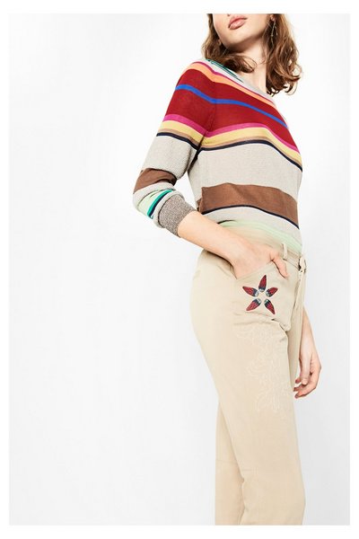 Pantalon broderie florale  72P2YG9
