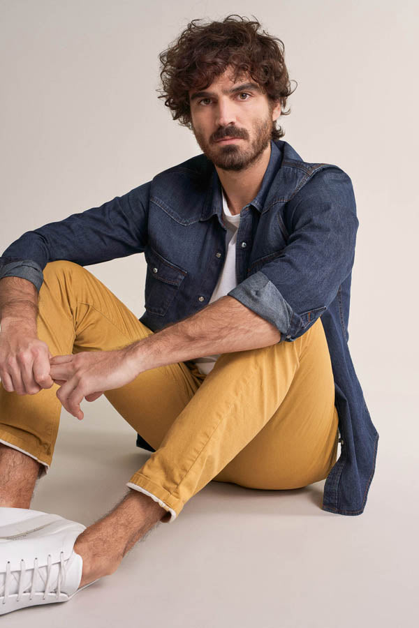 Pantalon chino moutarde Salsa 125091