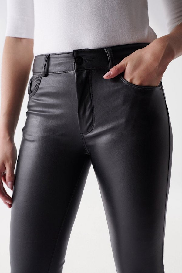 Pantalon enduit taille haute Salsa