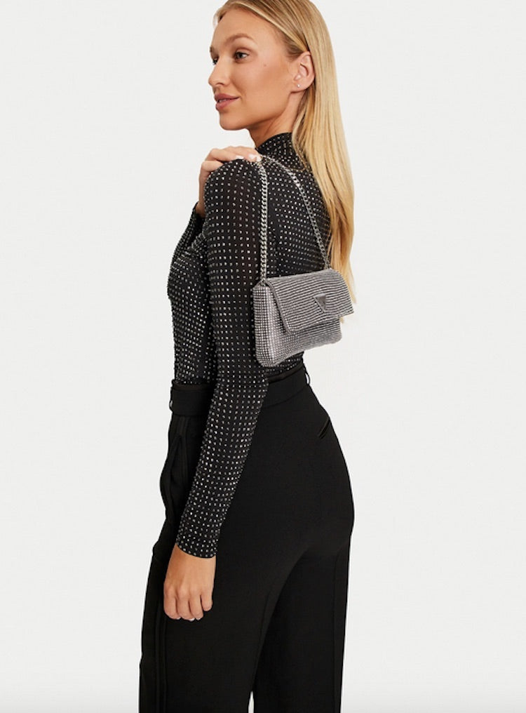 Pochette Guess avec strass argent