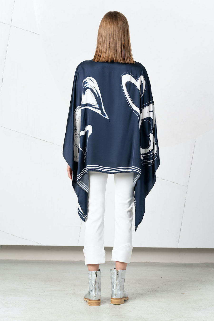 Poncho Elisa Cavaletti bleu marine