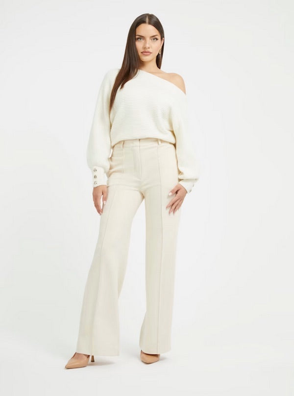 Pull asymétrique Guess blanc cassé