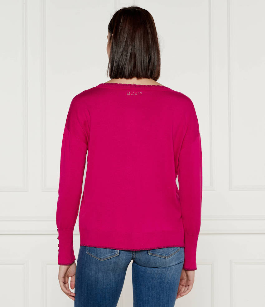 Pull en fil d'écosse rose Liu Jo