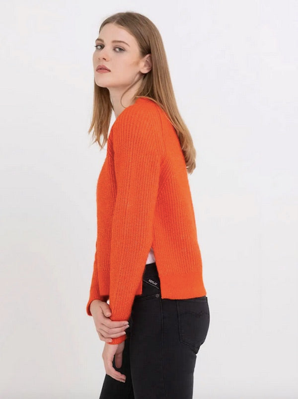 Pull en maille orange Replay