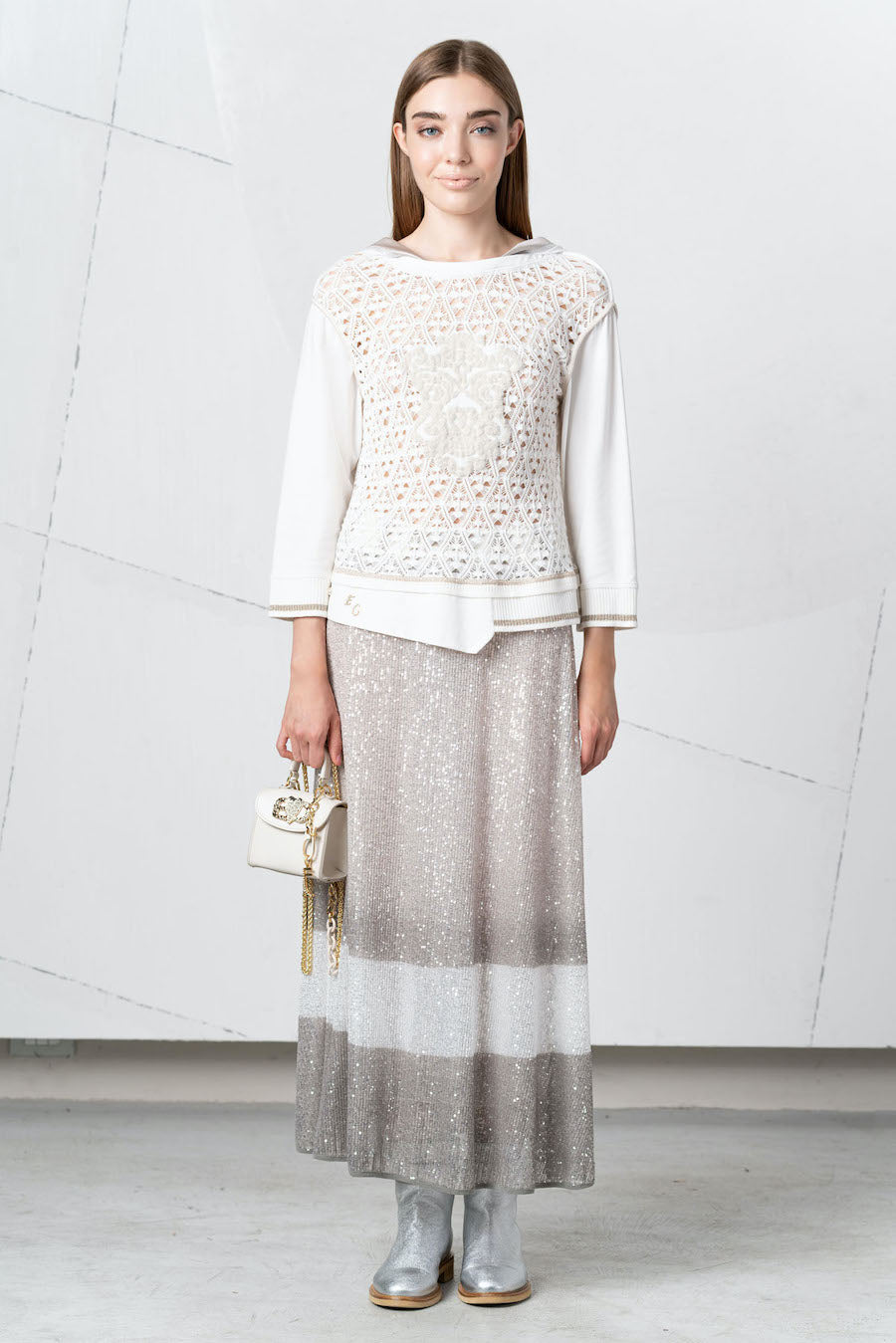 Pull léger blanc Elisa cavaletti