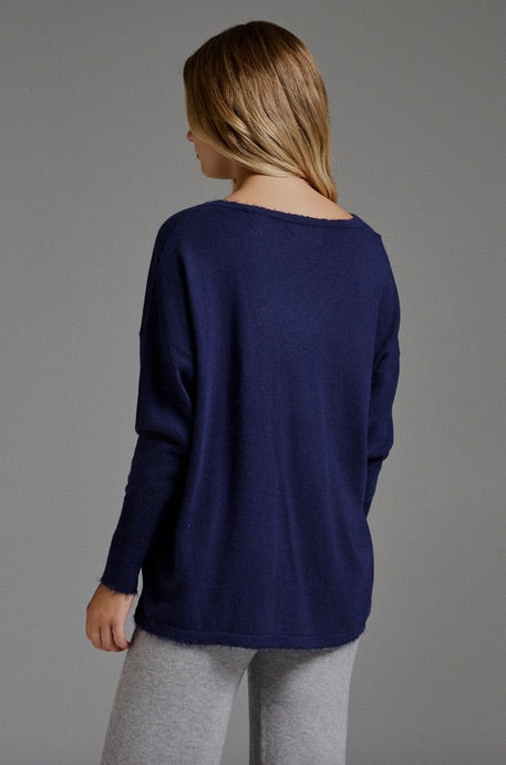 Pull oversize asymétrique BSB Bleu