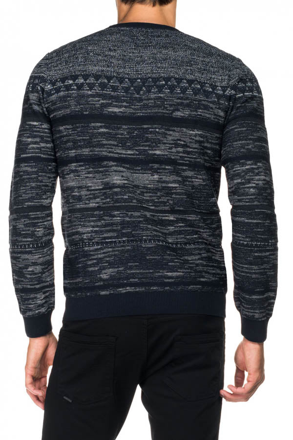 Pull Salsa 115586 8211 Jacquard bleu foncé