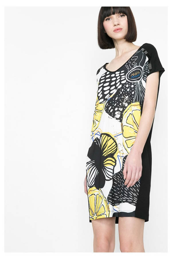 Robe Desigual 61V21F7 noir imprimée