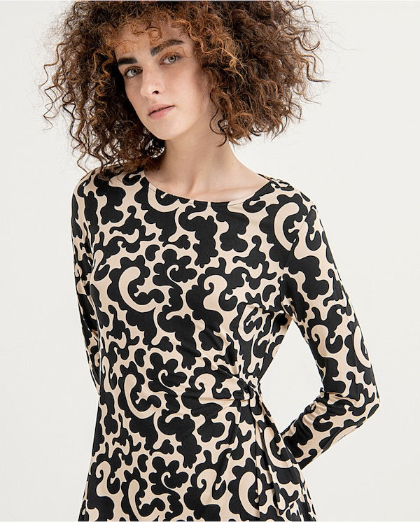 Robe imprimé Surkana noir et beige
