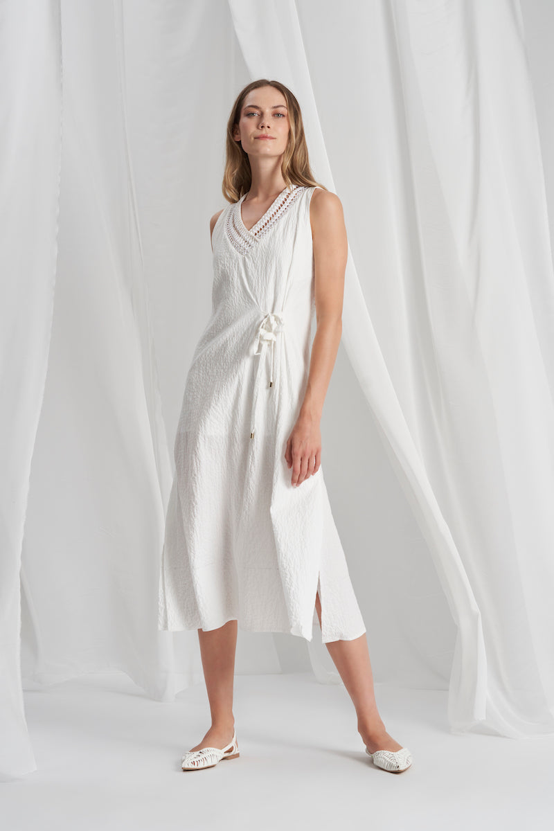 Robe midi en pur coton Tricot Chic