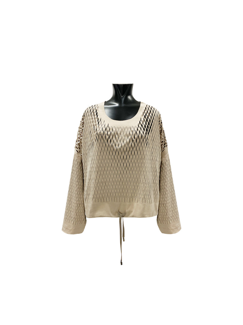 Sweat coupé au lazer Tricot Chic