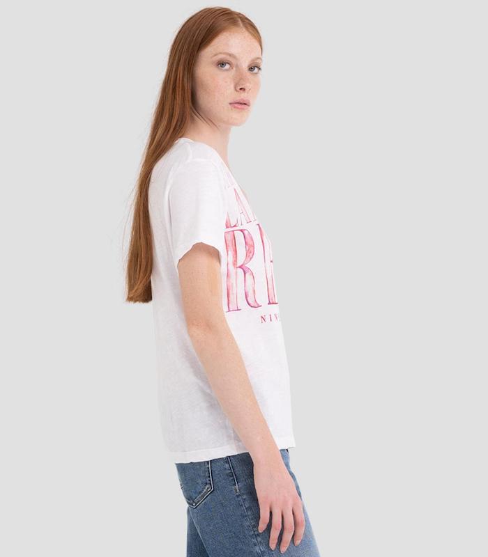 T-shirt col en v Replay W3783