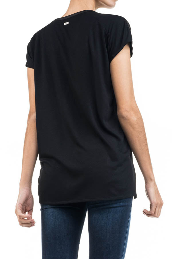 T Shirt Salsa 115817 noir en bi matières